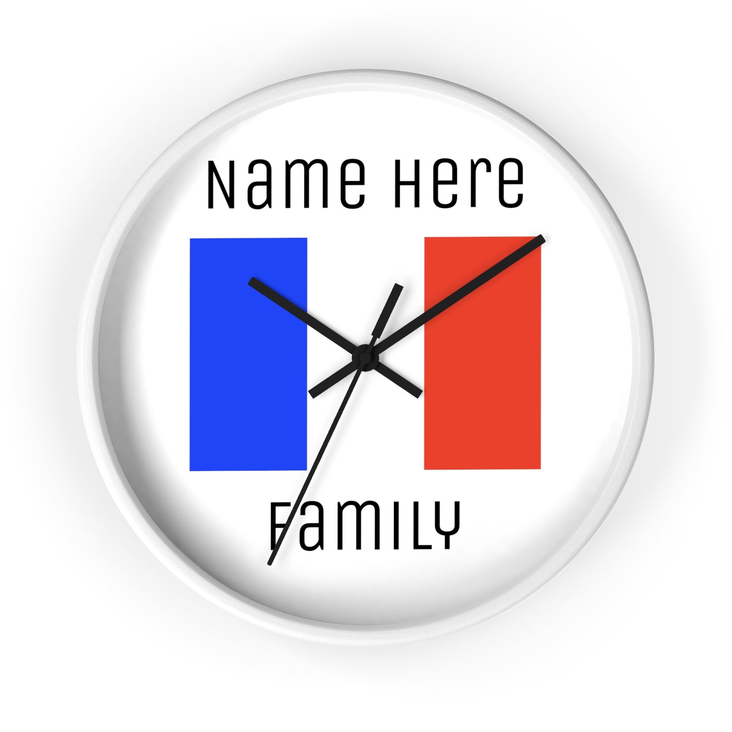 Personalize Your France Wall Clock with Your Family Name
