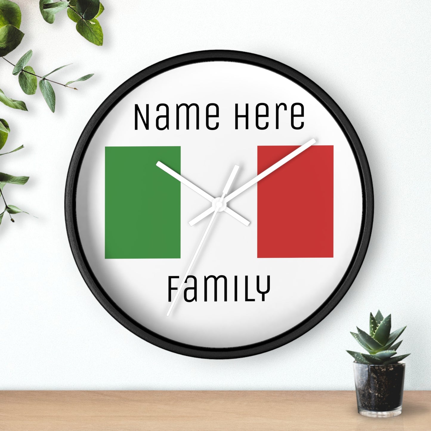 Personalize Your Italy Wall Clock with Your Family Name
