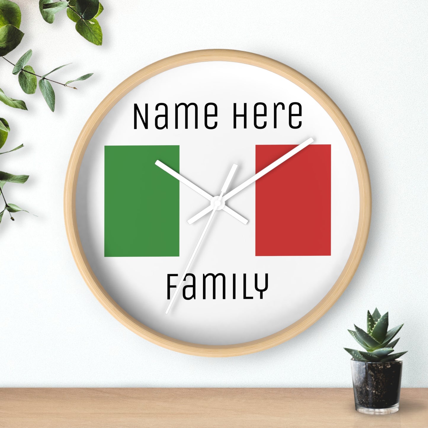 Personalize Your Italy Wall Clock with Your Family Name