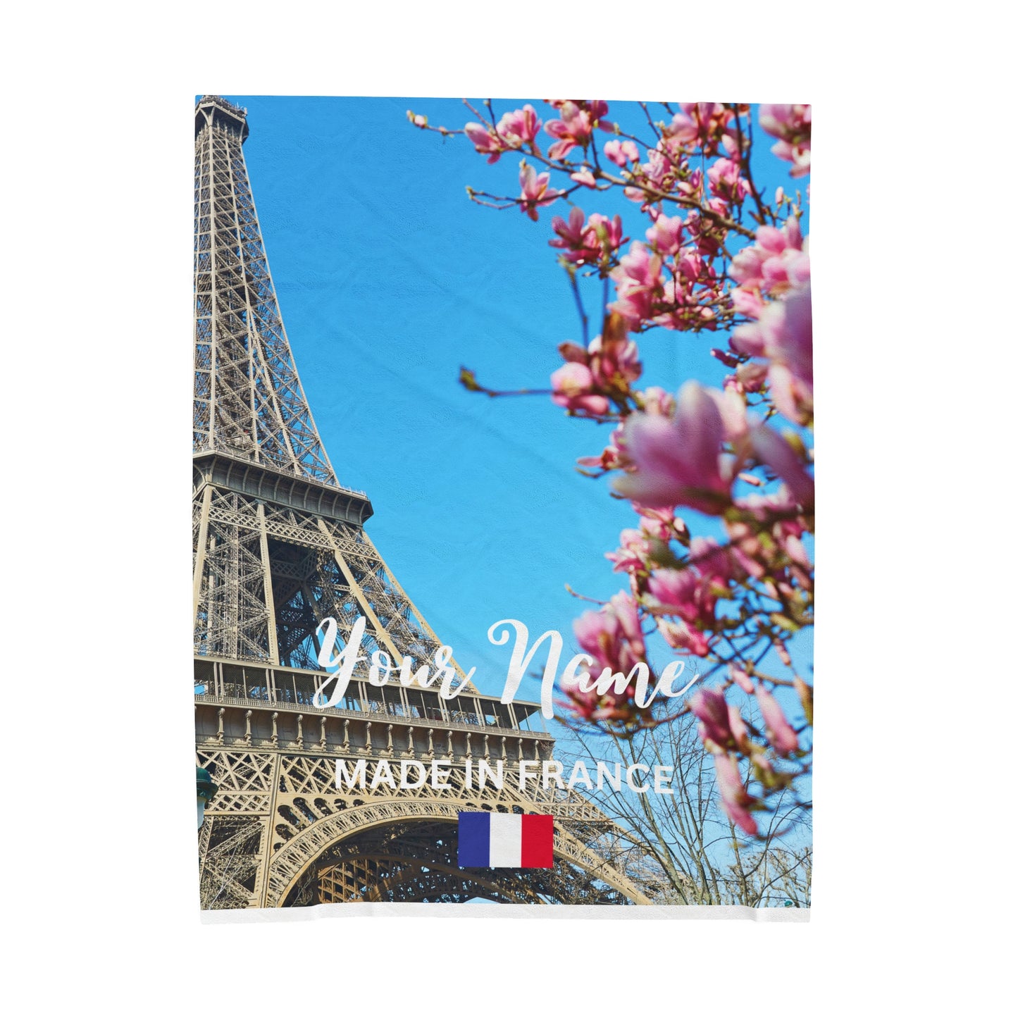Personalized European Country Scenery Plush Blanket - France