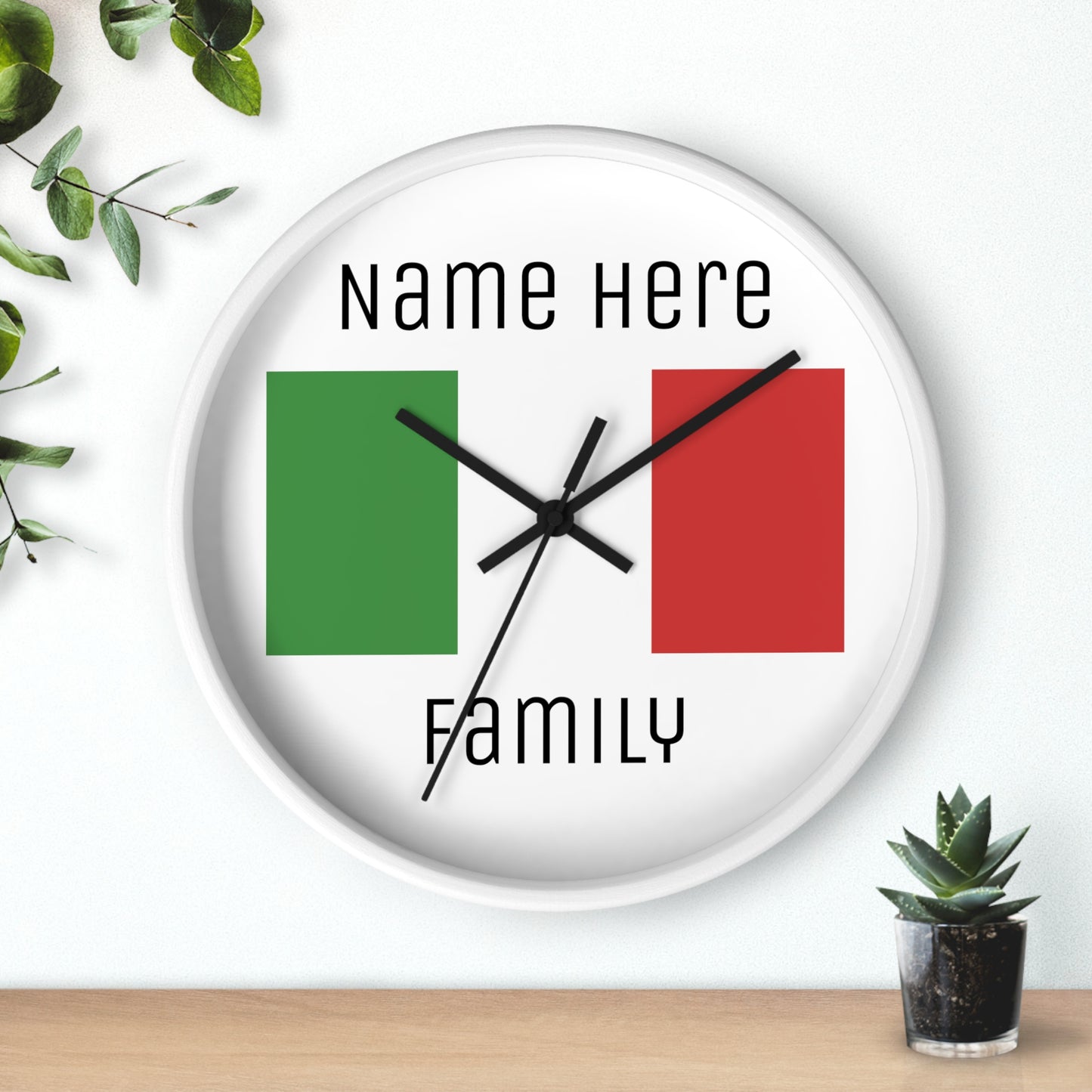 Personalize Your Italy Wall Clock with Your Family Name