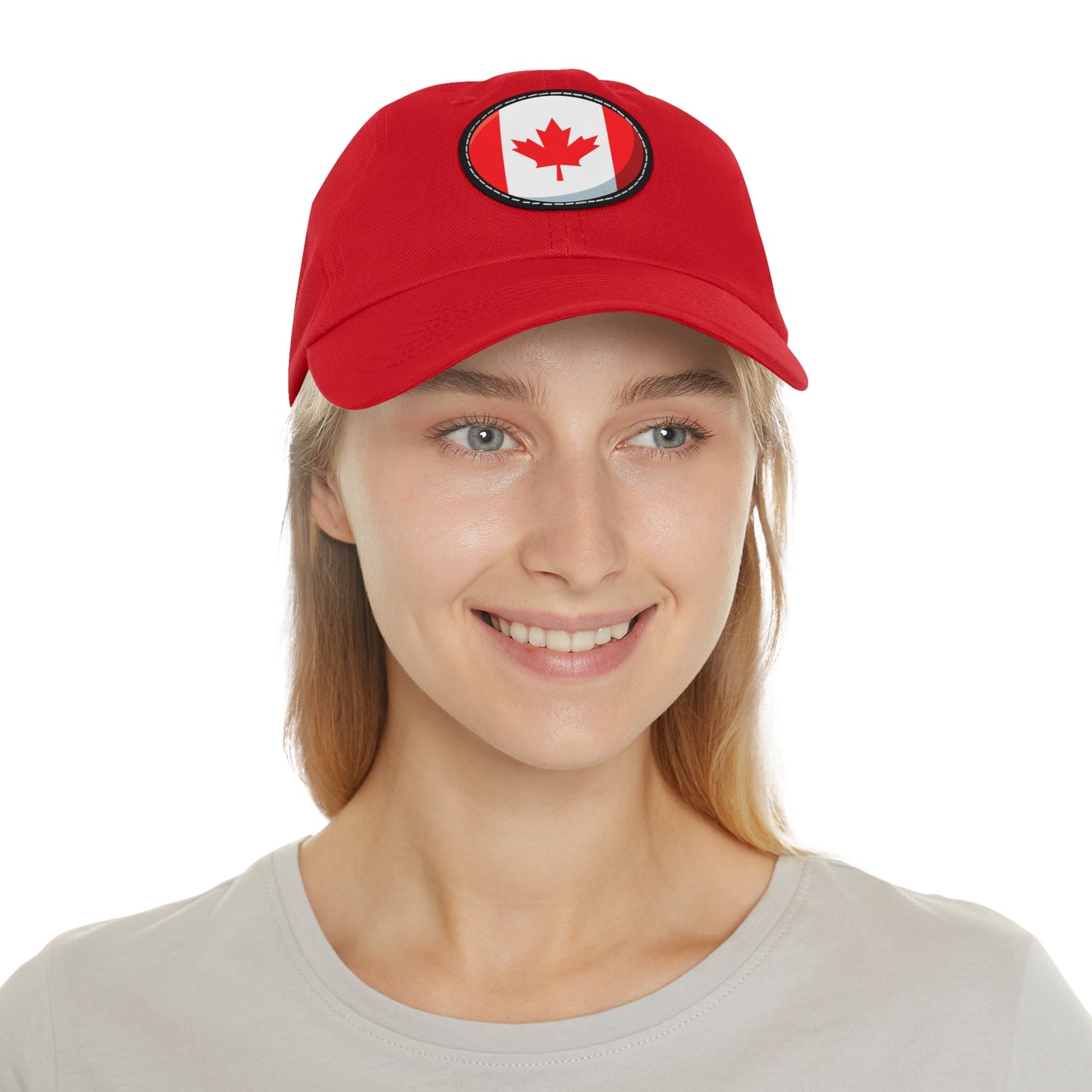 The Native Low Profile Hat with Round Leather Patch - Canada