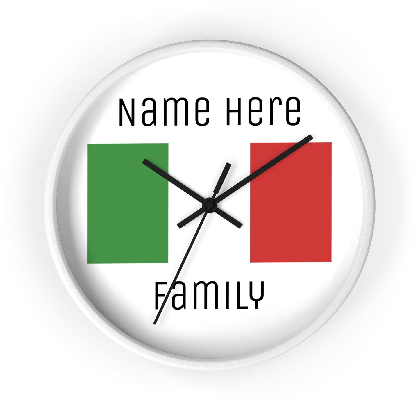Personalize Your Italy Wall Clock with Your Family Name