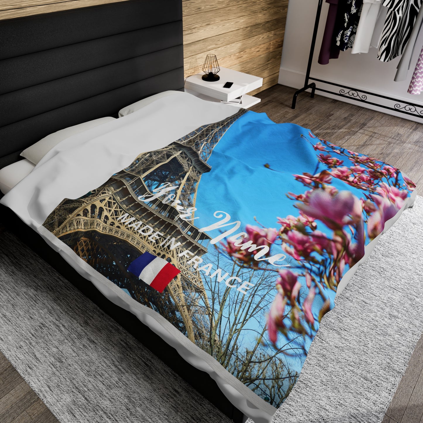 Personalized European Country Scenery Plush Blanket - France