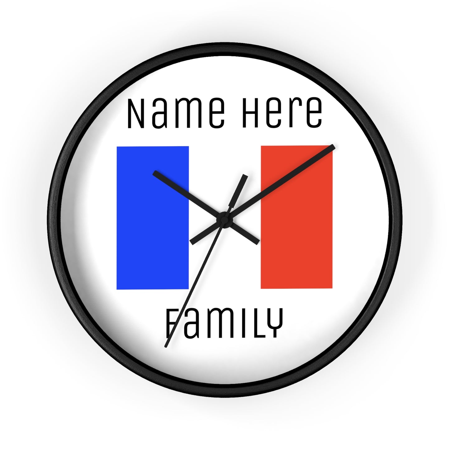 Personalize Your France Wall Clock with Your Family Name