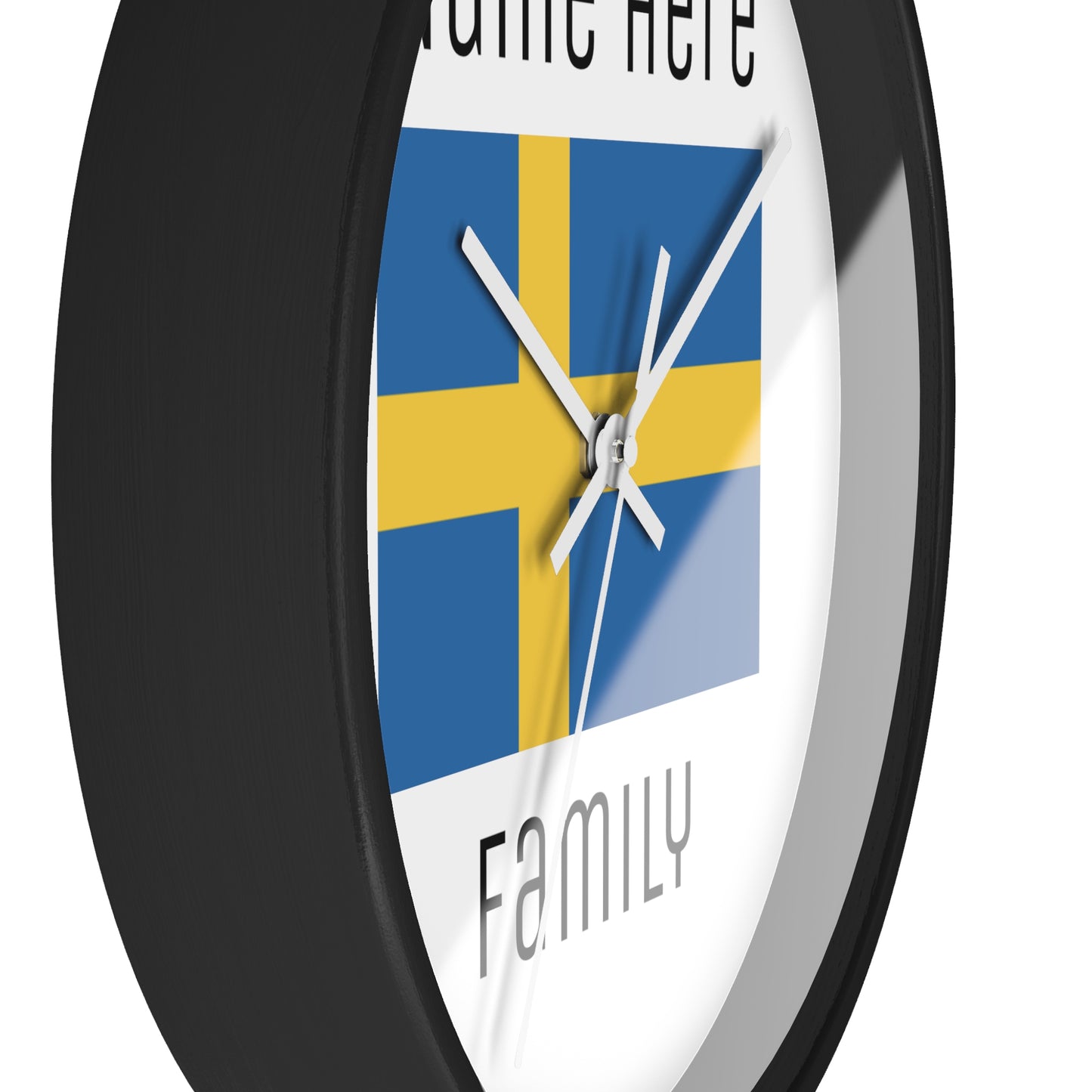 Personalize Your Sweden Wall Clock with Your Family Name