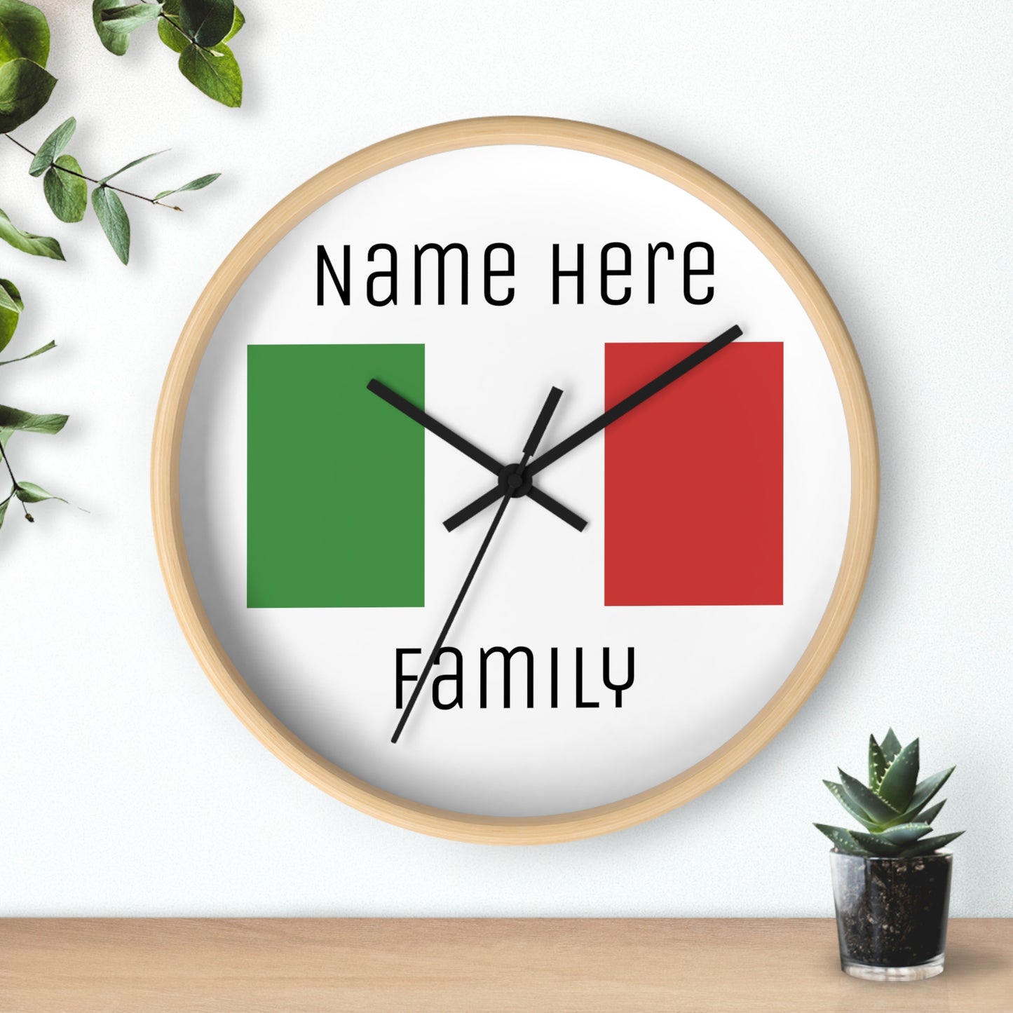 Personalize Your Italy Wall Clock with Your Family Name