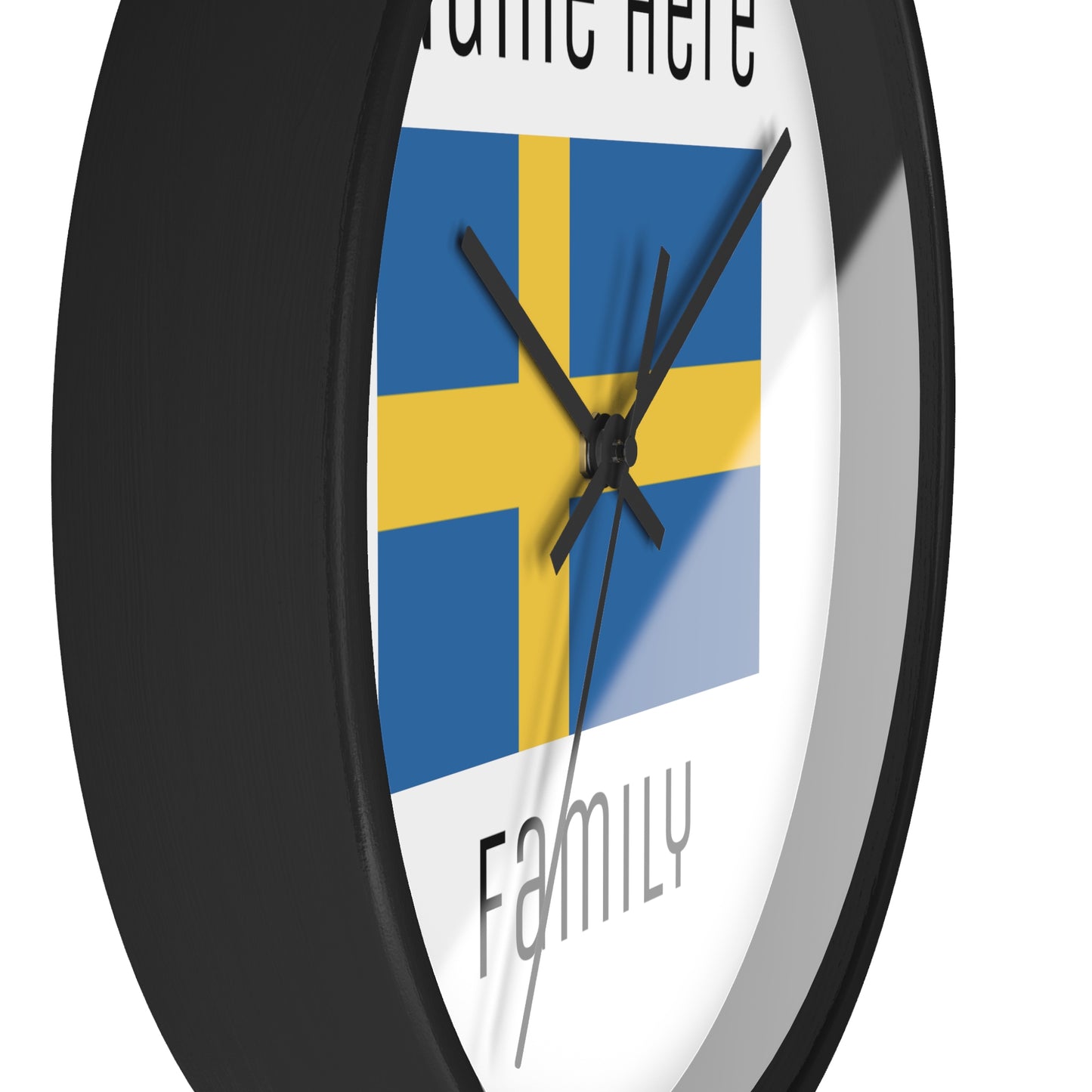 Personalize Your Sweden Wall Clock with Your Family Name