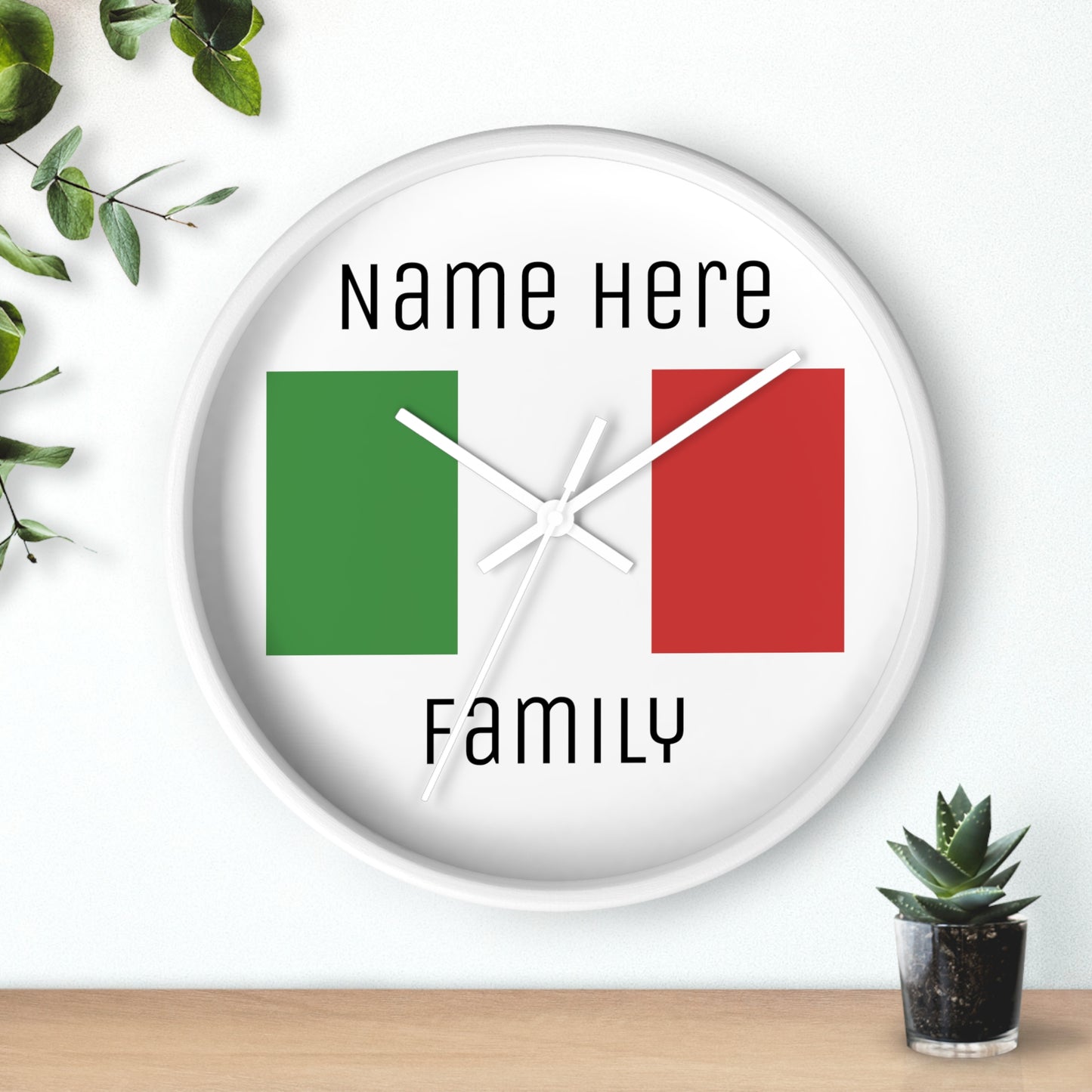 Personalize Your Italy Wall Clock with Your Family Name