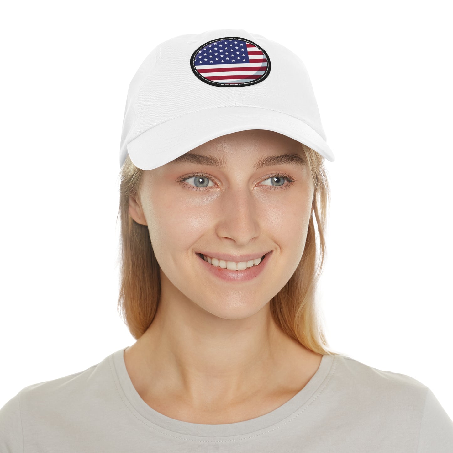The Native Low Profile Hat with Round Leather Patch - United States of America