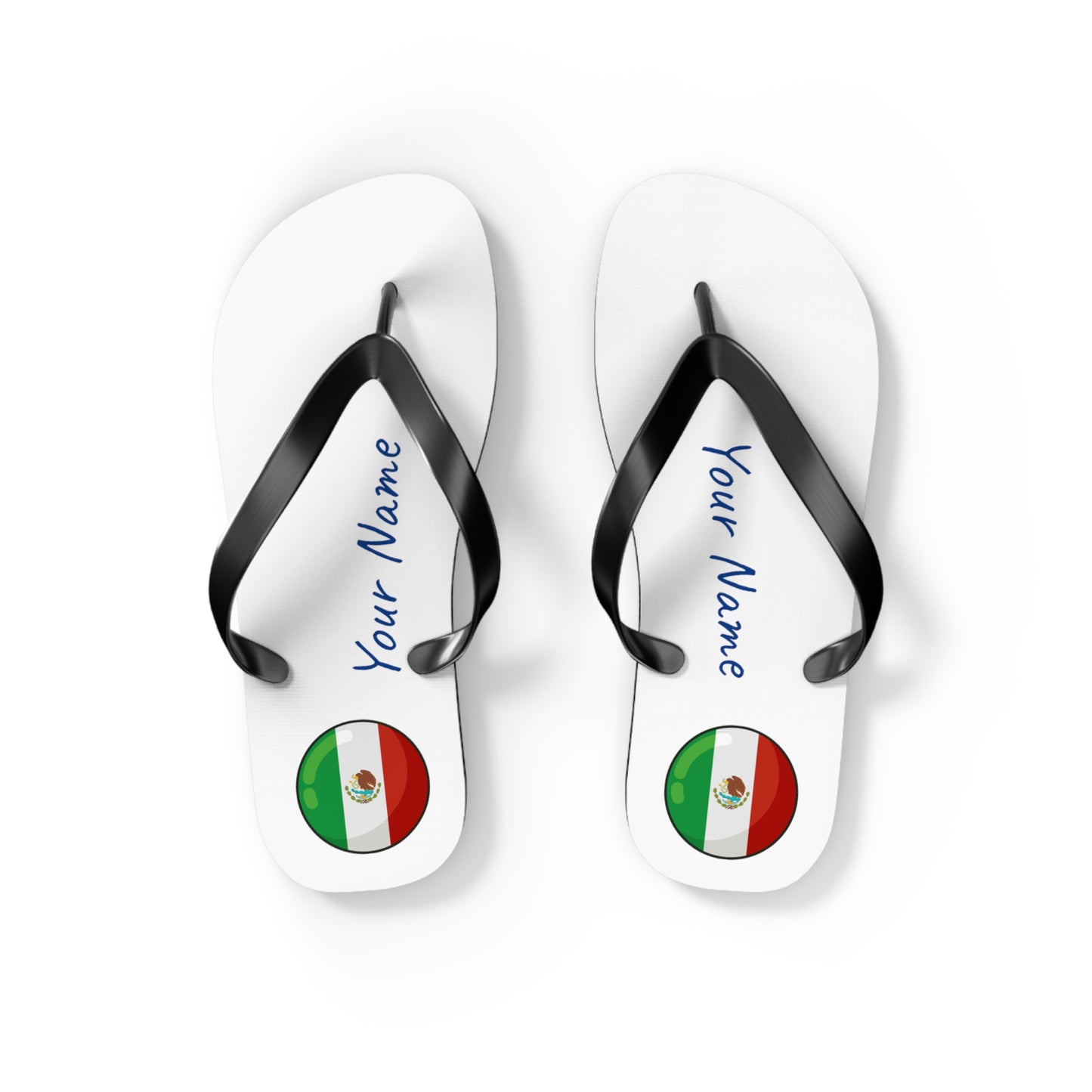 Personalized Mexican Beach, Pool, Walking and Casual Flip Flops - Mexico and Have Your Name Printed