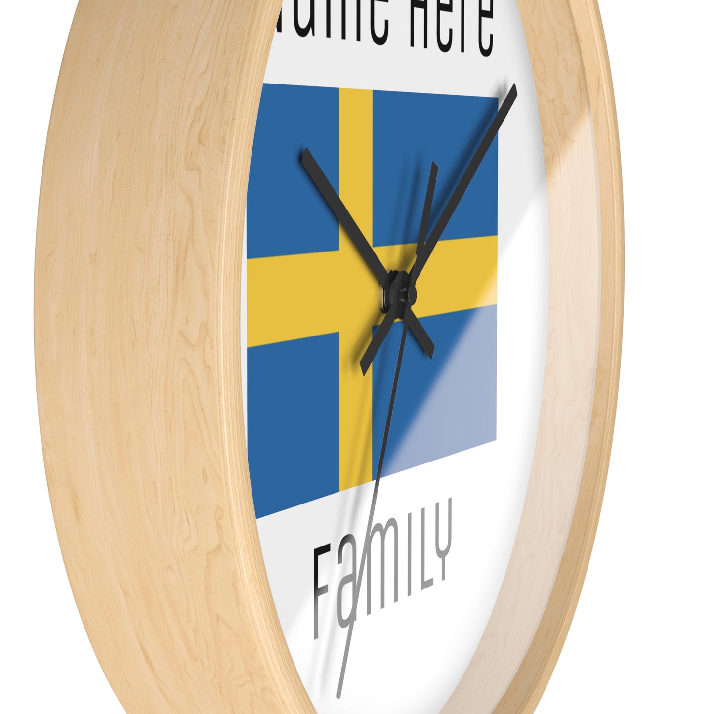 Personalize Your Sweden Wall Clock with Your Family Name