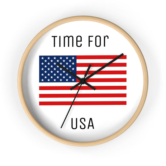 It's Time For USA Wall Clock