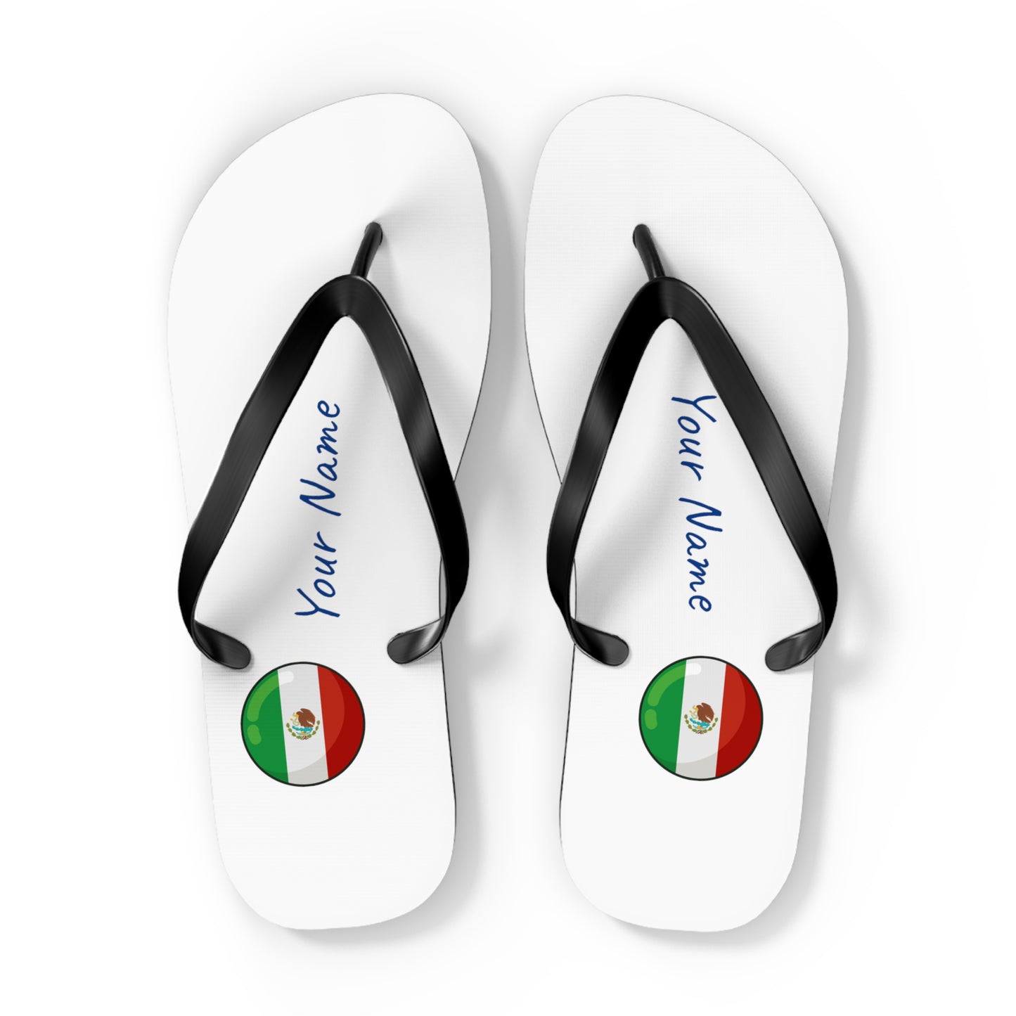 Personalized Mexican Beach, Pool, Walking and Casual Flip Flops - Mexico and Have Your Name Printed