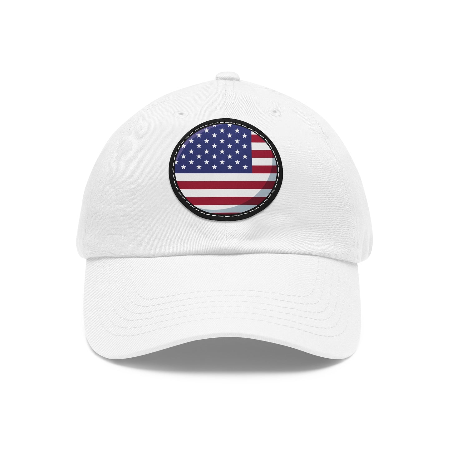 The Native Low Profile Hat with Round Leather Patch - United States of America