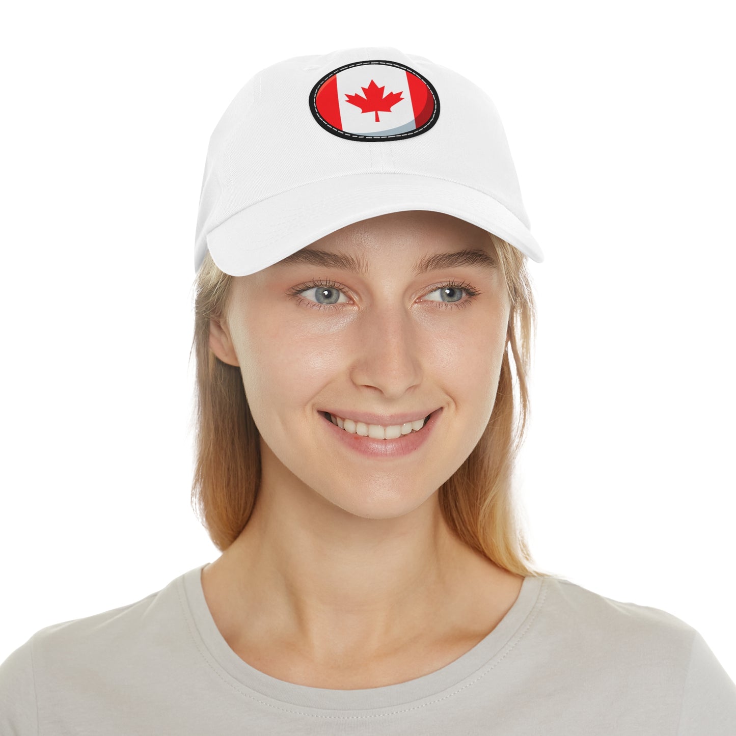 The Native Low Profile Hat with Round Leather Patch - Canada