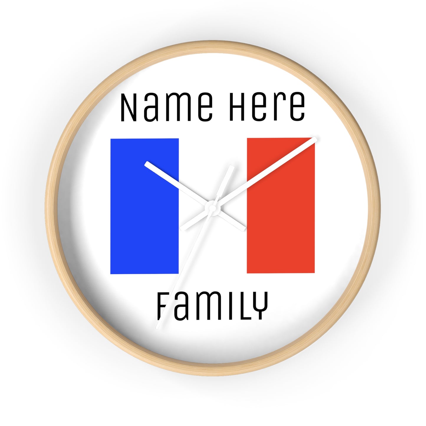 Personalize Your France Wall Clock with Your Family Name