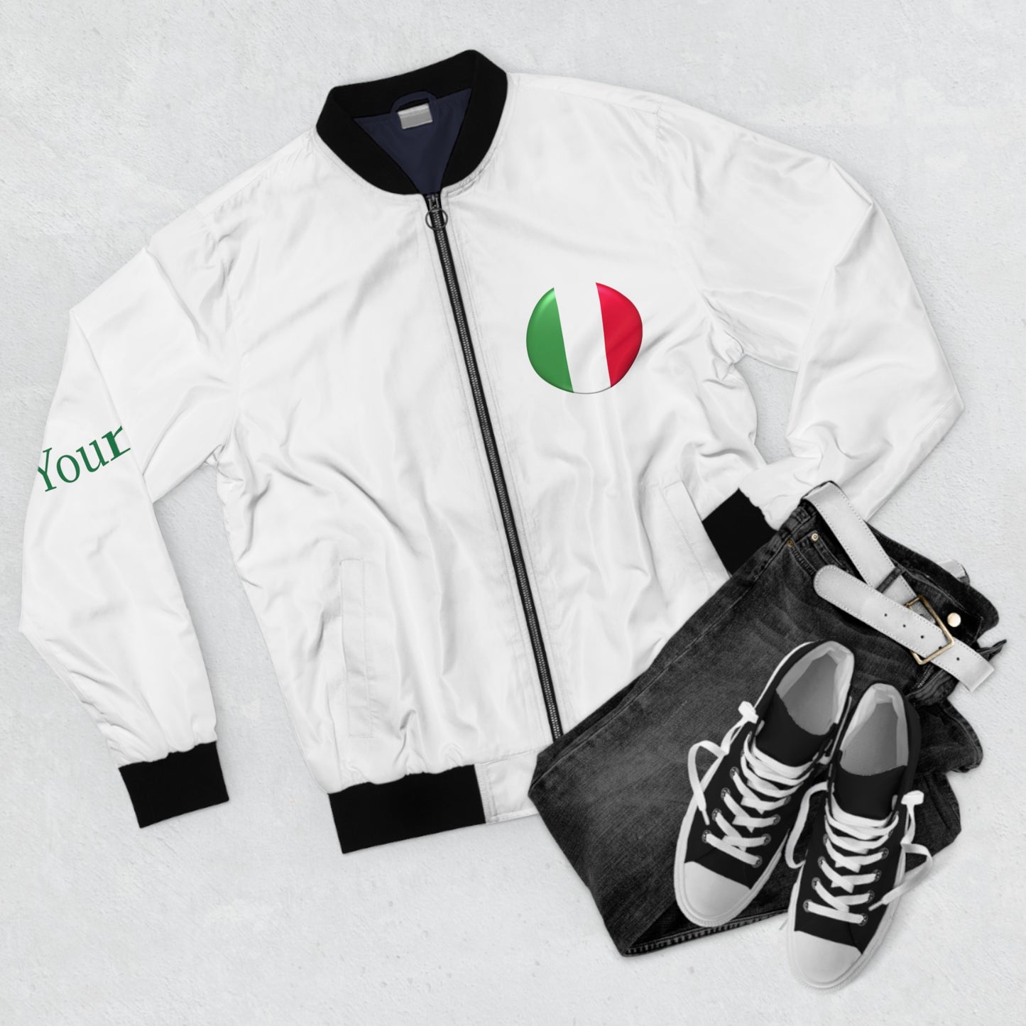 Personalized Italy Men's Bomber Jacket, Italy Flag Jacket, Your Name