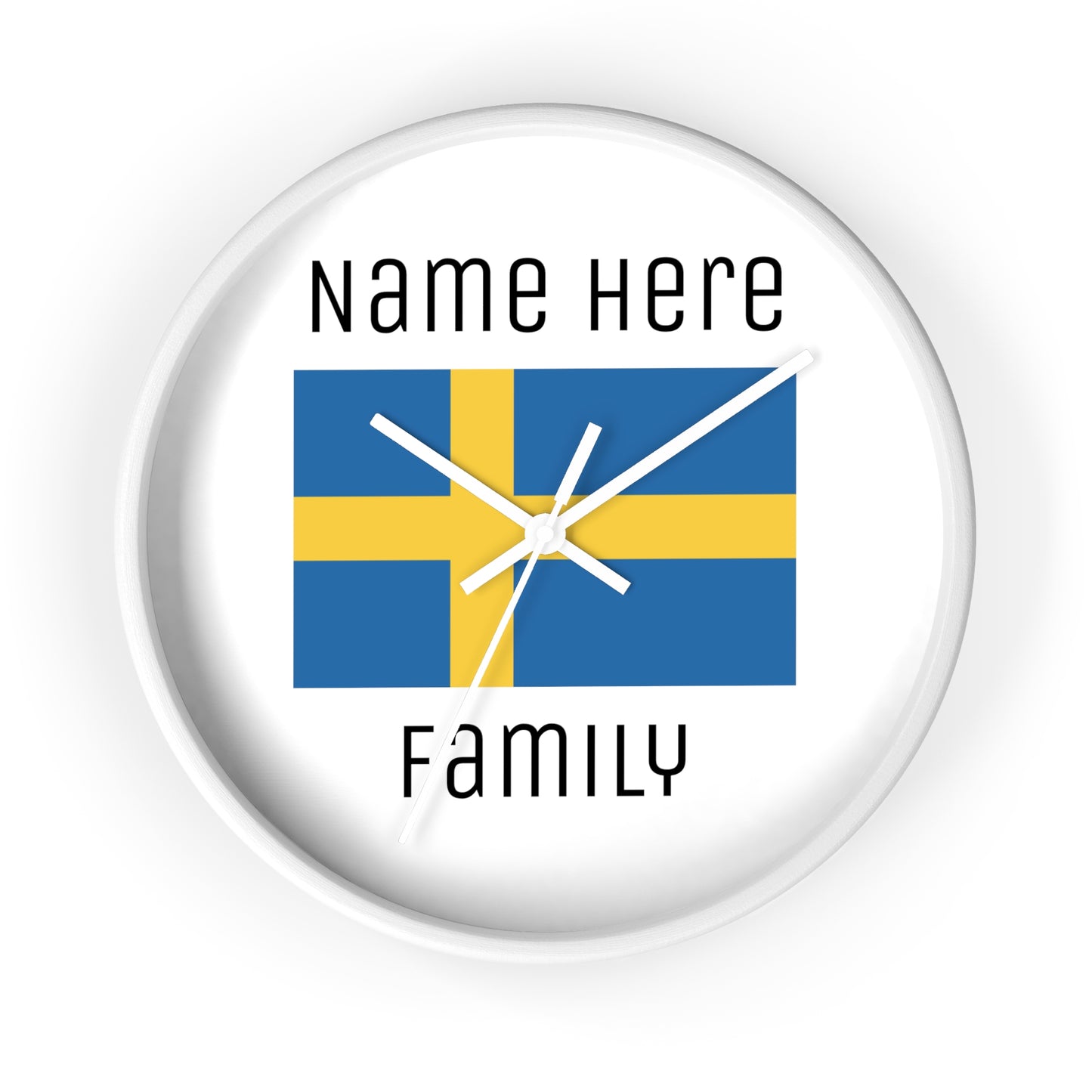 Personalize Your Sweden Wall Clock with Your Family Name