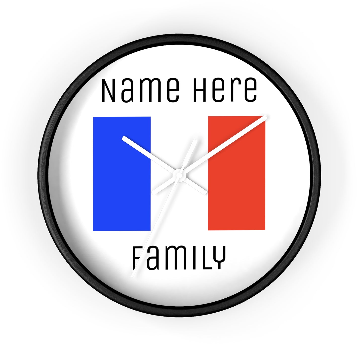 Personalize Your France Wall Clock with Your Family Name