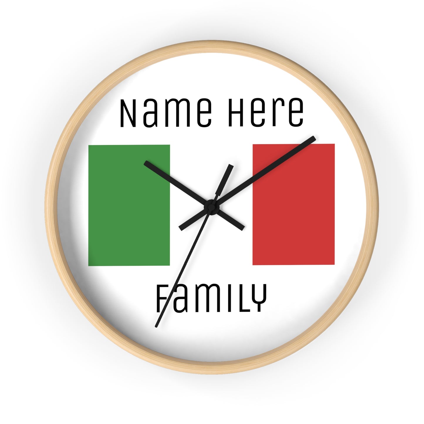 Personalize Your Italy Wall Clock with Your Family Name
