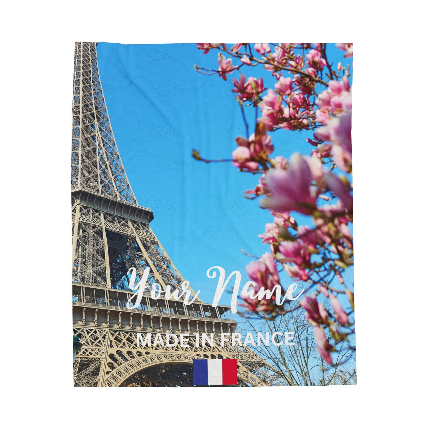 Personalized European Country Scenery Plush Blanket - France