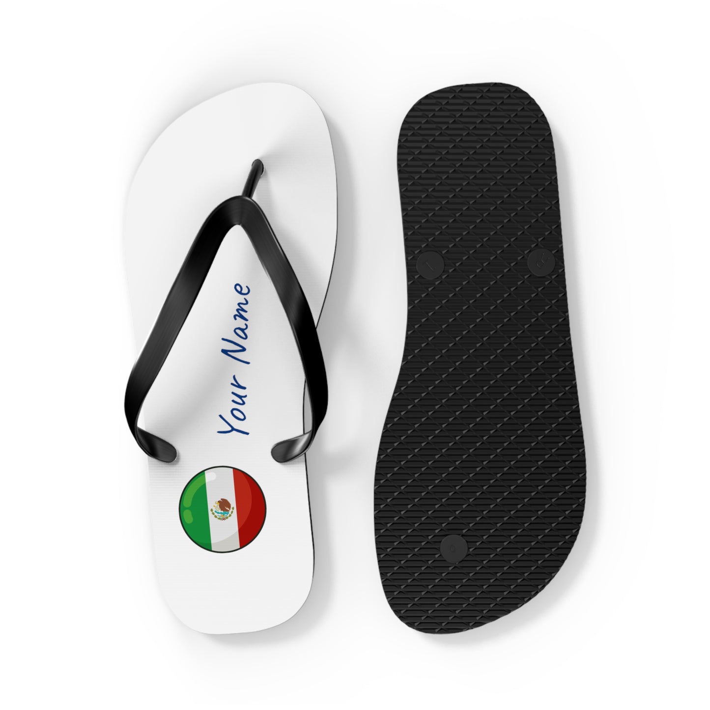 Personalized Mexican Beach, Pool, Walking and Casual Flip Flops - Mexico and Have Your Name Printed