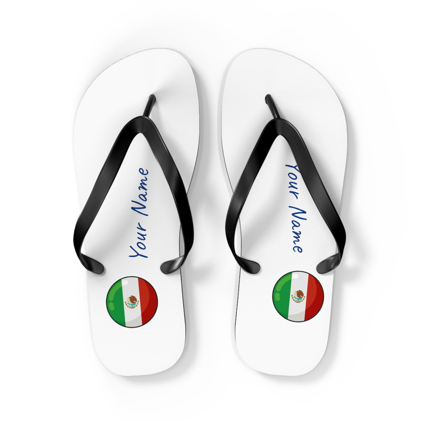 Personalized Mexican Beach, Pool, Walking and Casual Flip Flops - Mexico and Have Your Name Printed