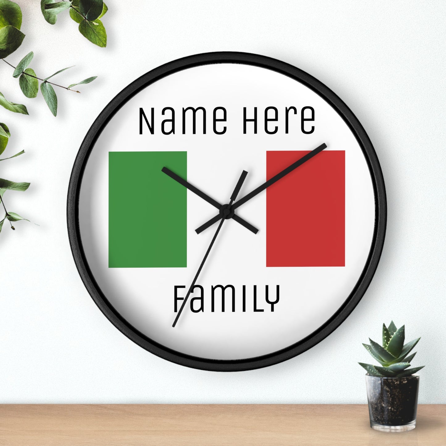Personalize Your Italy Wall Clock with Your Family Name