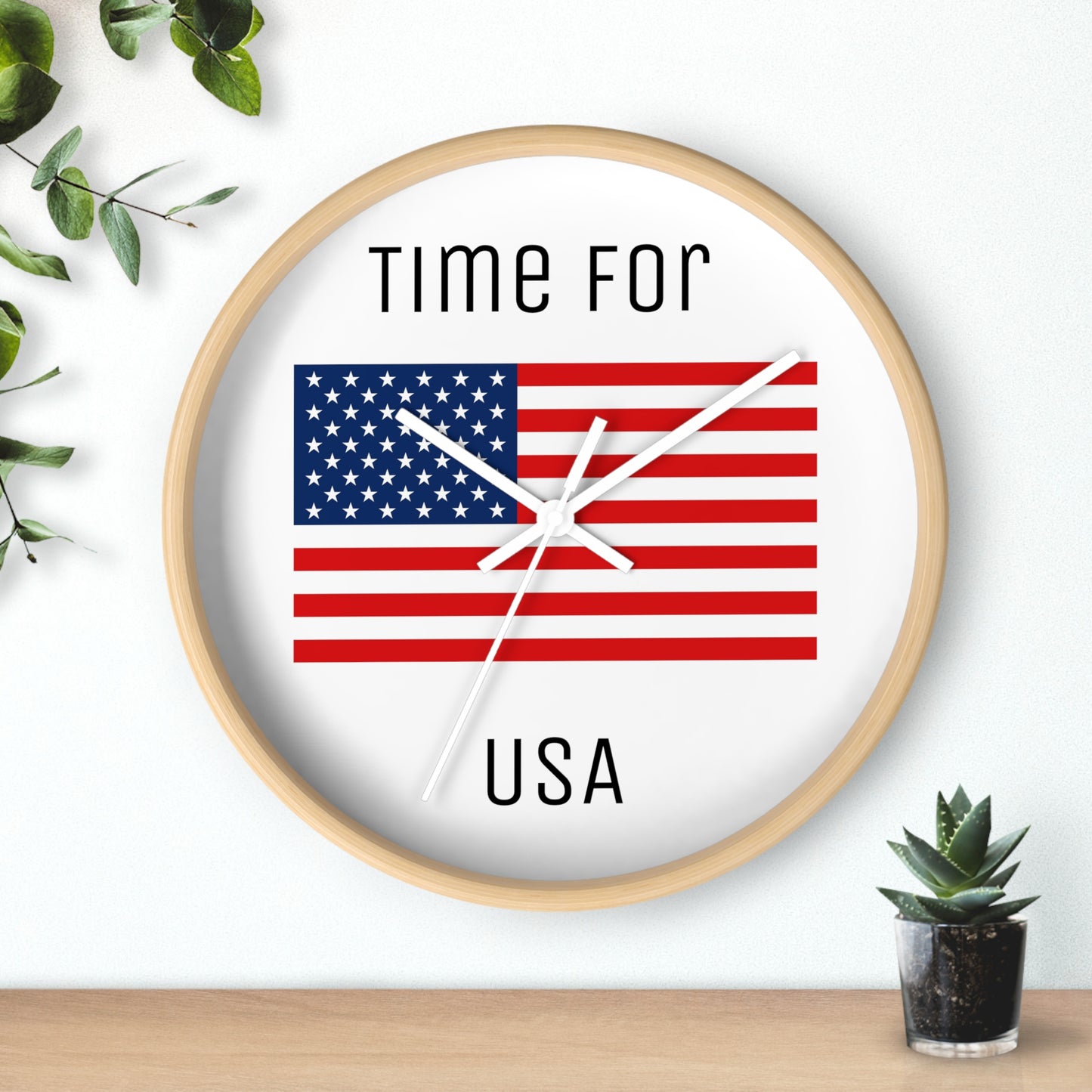 It's Time For USA Wall Clock