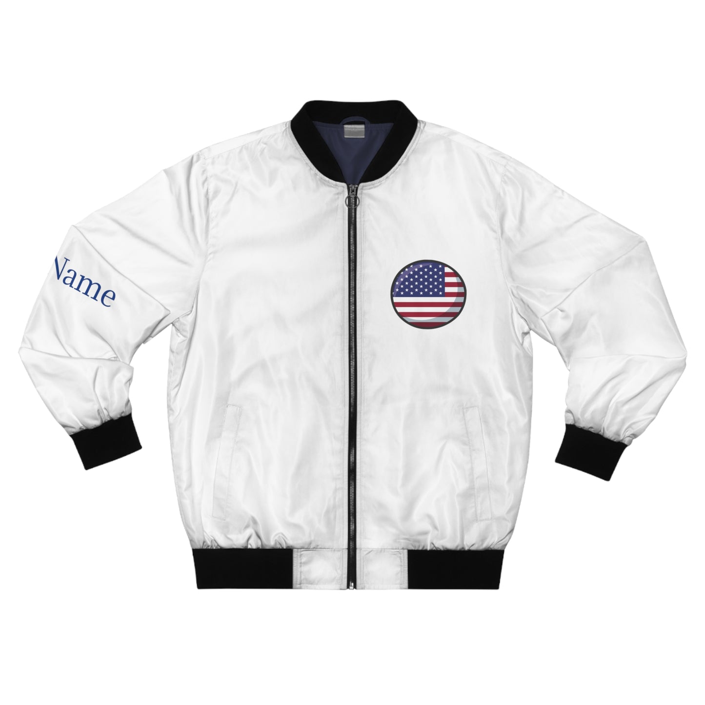 Personalized USA Men's Bomber Jacket, USA Flag Jacket, Your Name