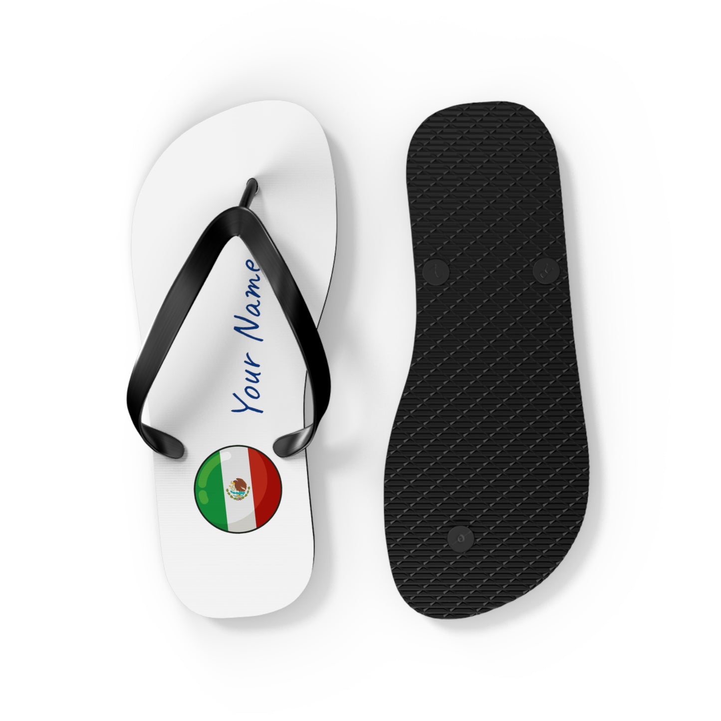 Personalized Mexican Beach, Pool, Walking and Casual Flip Flops - Mexico and Have Your Name Printed