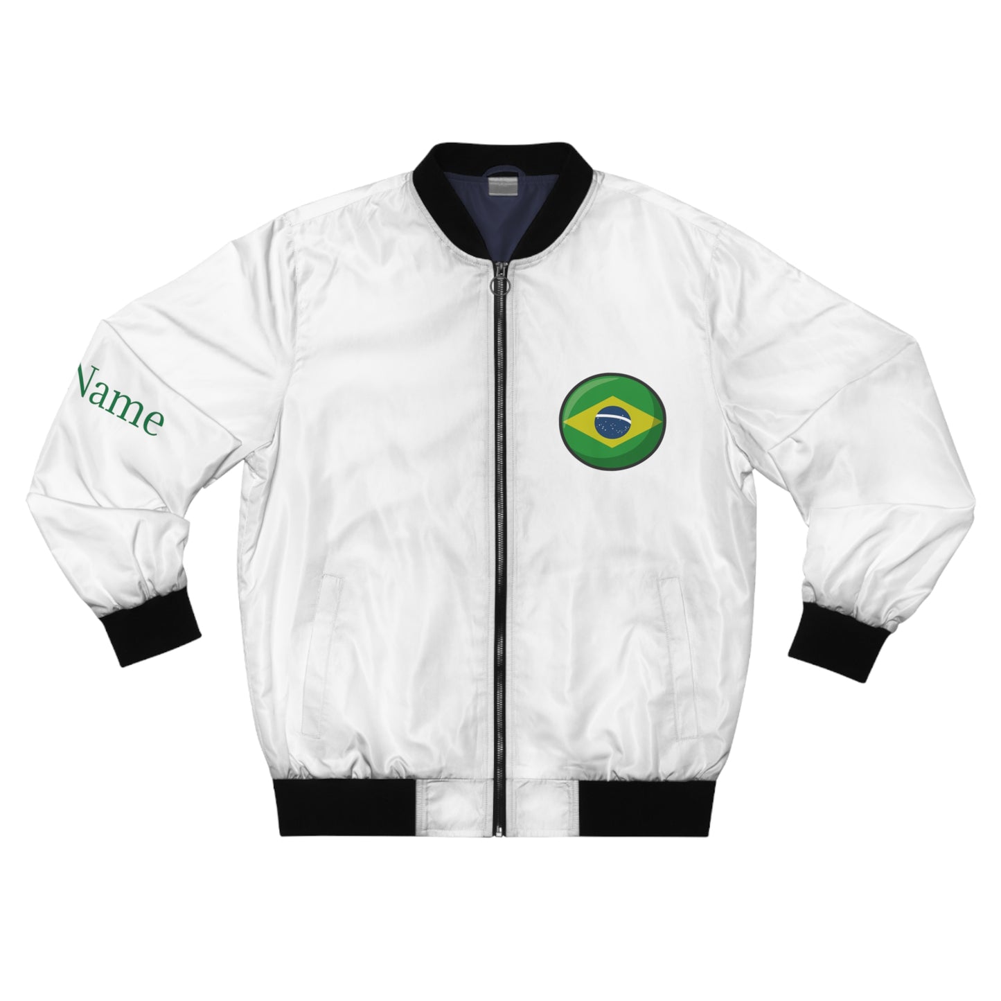 Personalized Brazil Men's Bomber Jacket, Brazil Flag Jacket, Your Name