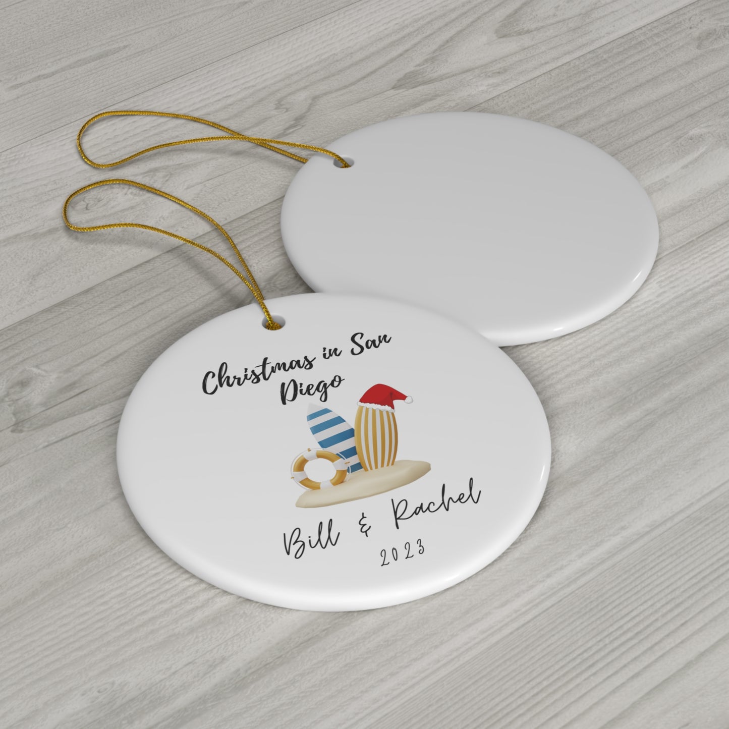 Family Christmas Ornament - Family Christmas in San Diego, California
