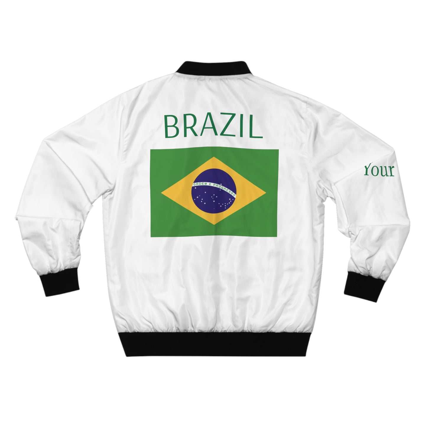 Personalized Brazil Men's Bomber Jacket, Brazil Flag Jacket, Your Name