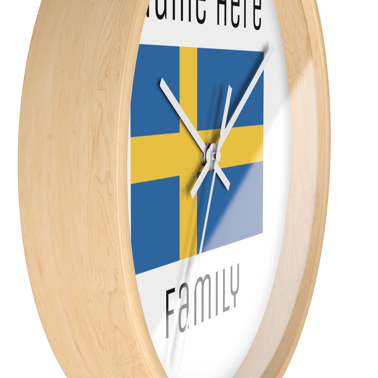 Personalize Your Sweden Wall Clock with Your Family Name