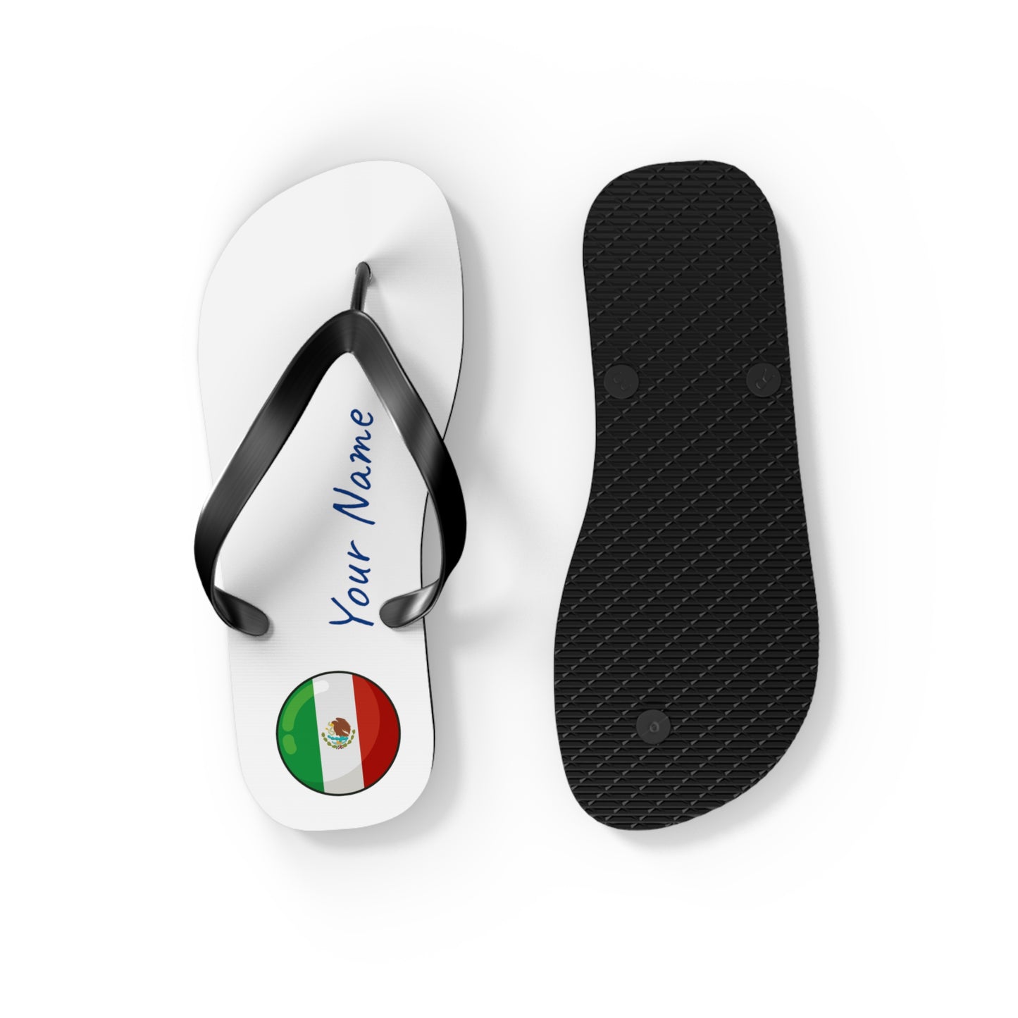 Personalized Mexican Beach, Pool, Walking and Casual Flip Flops - Mexico and Have Your Name Printed