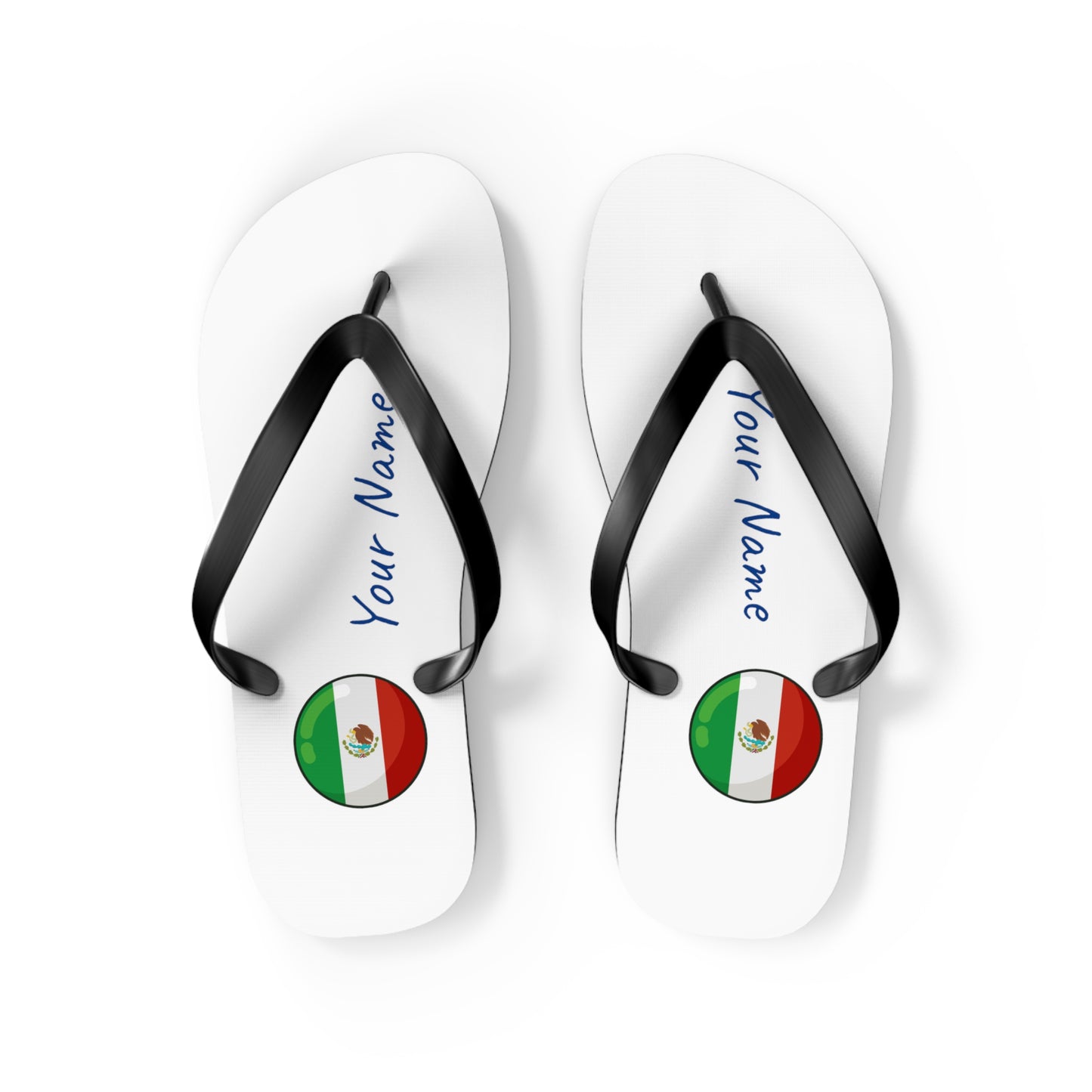 Personalized Mexican Beach, Pool, Walking and Casual Flip Flops - Mexico and Have Your Name Printed