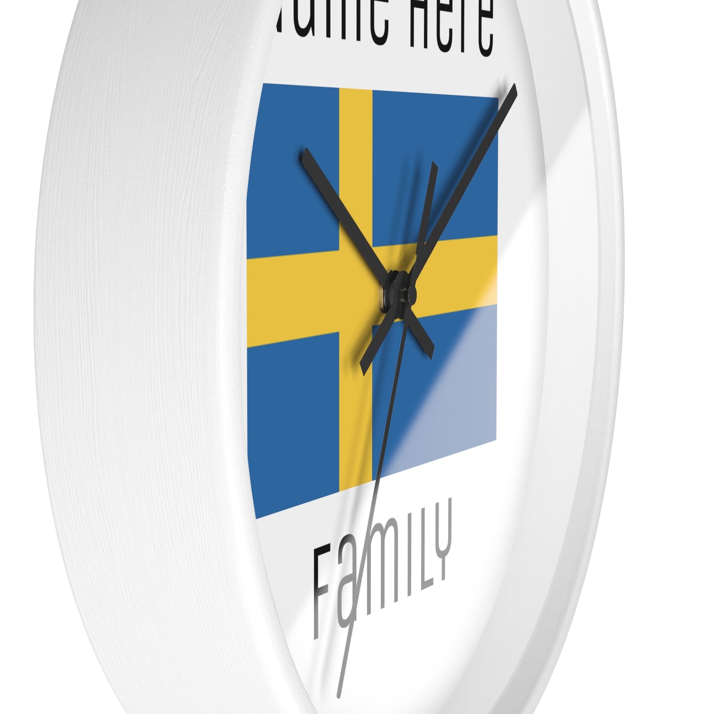 Personalize Your Sweden Wall Clock with Your Family Name