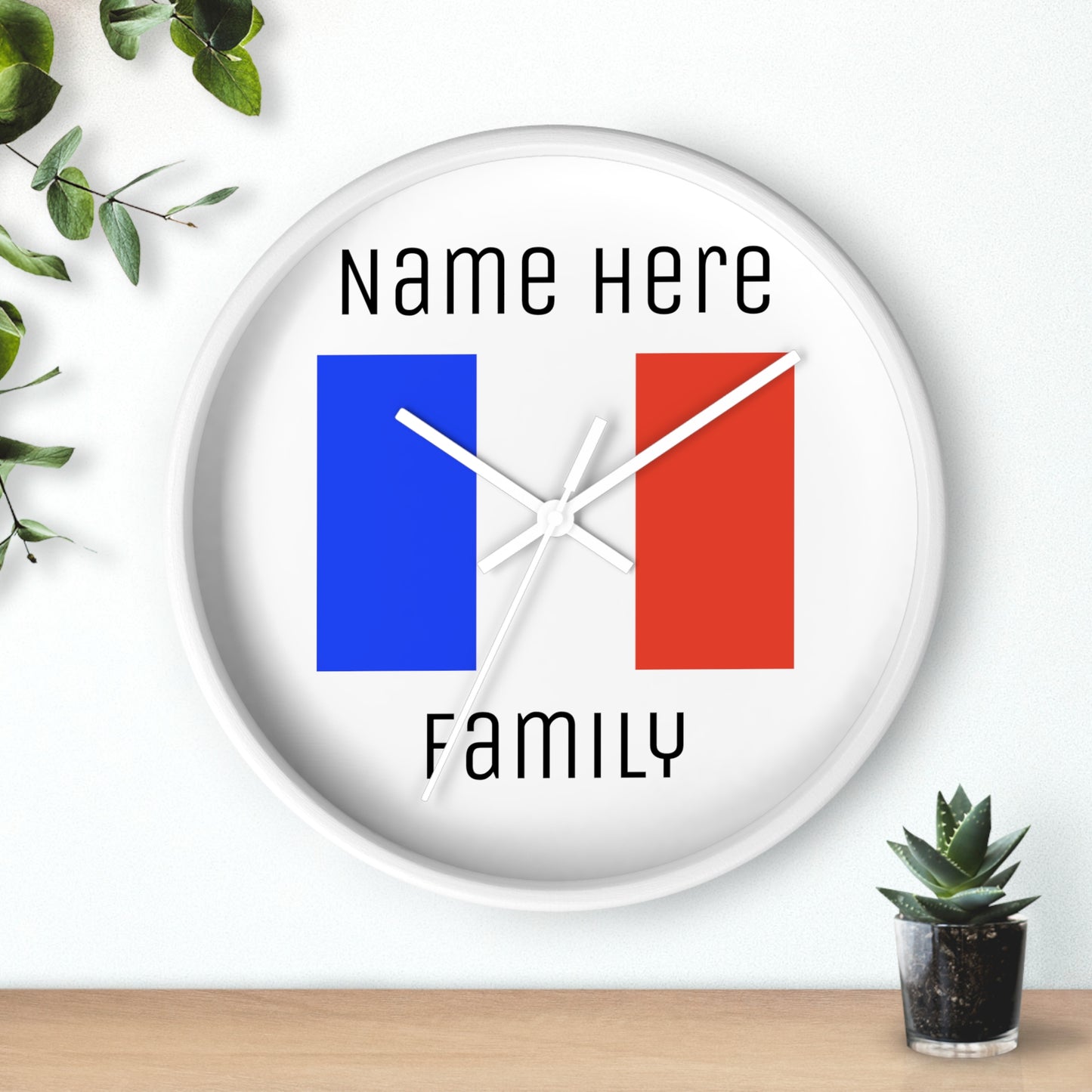 Personalize Your France Wall Clock with Your Family Name