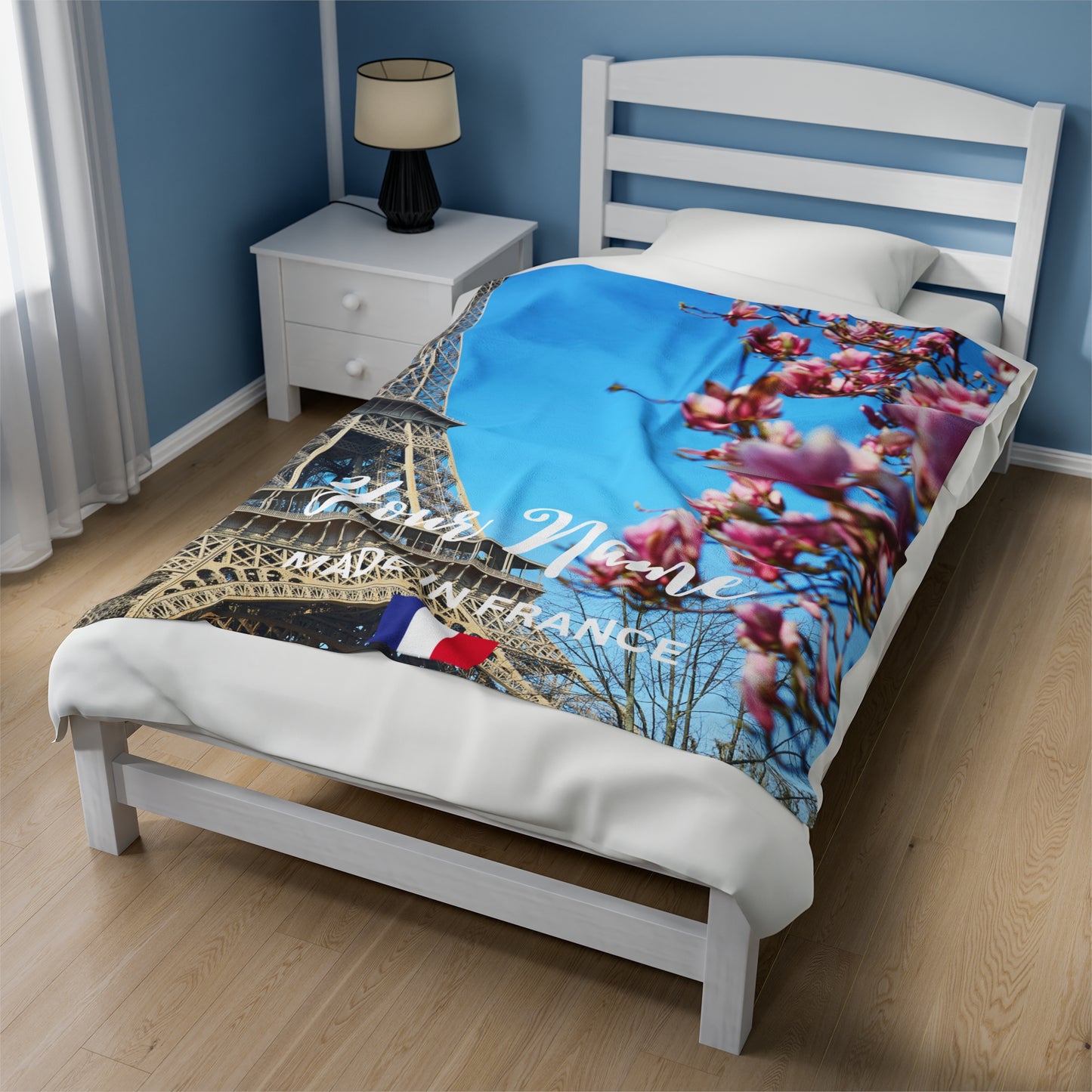 Personalized European Country Scenery Plush Blanket - France