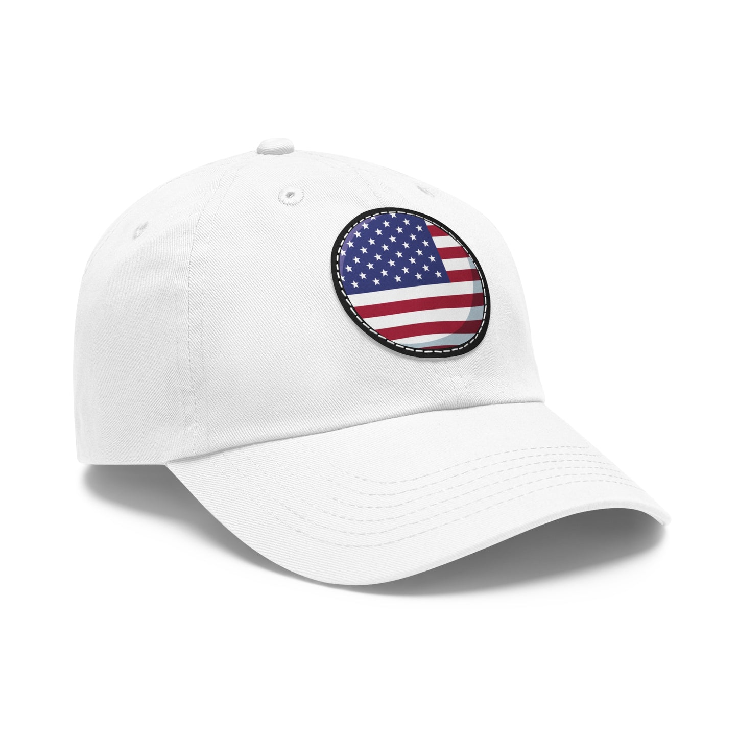 The Native Low Profile Hat with Round Leather Patch - United States of America