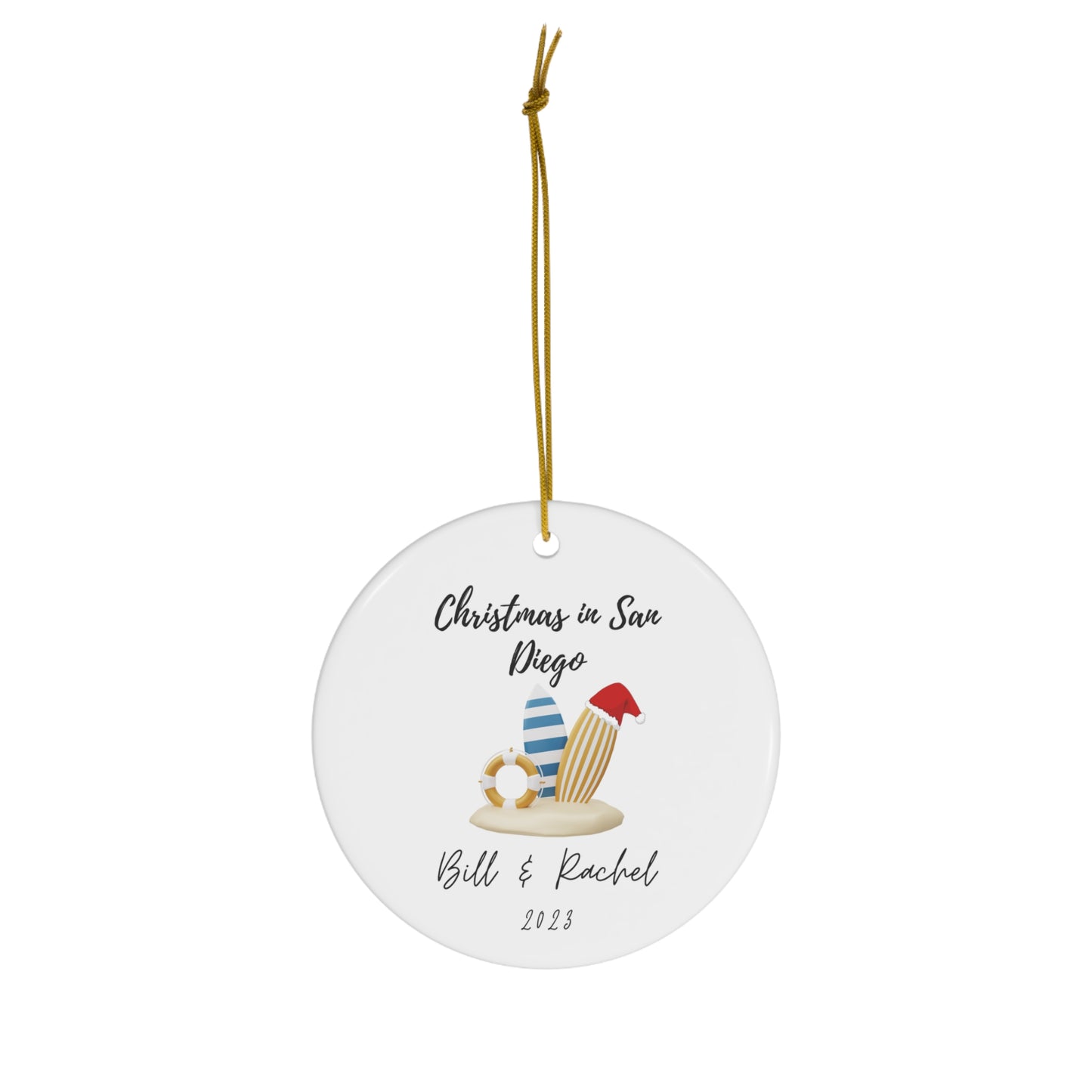 Family Christmas Ornament - Family Christmas in San Diego, California