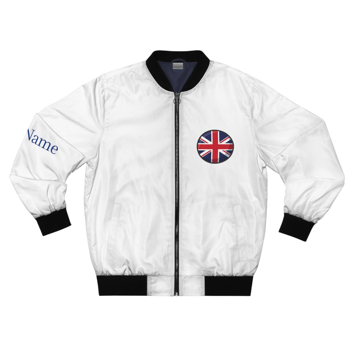 Personalized UK Men's Bomber Jacket, United Kingdom Union Jack Flag Jacket, Your Name
