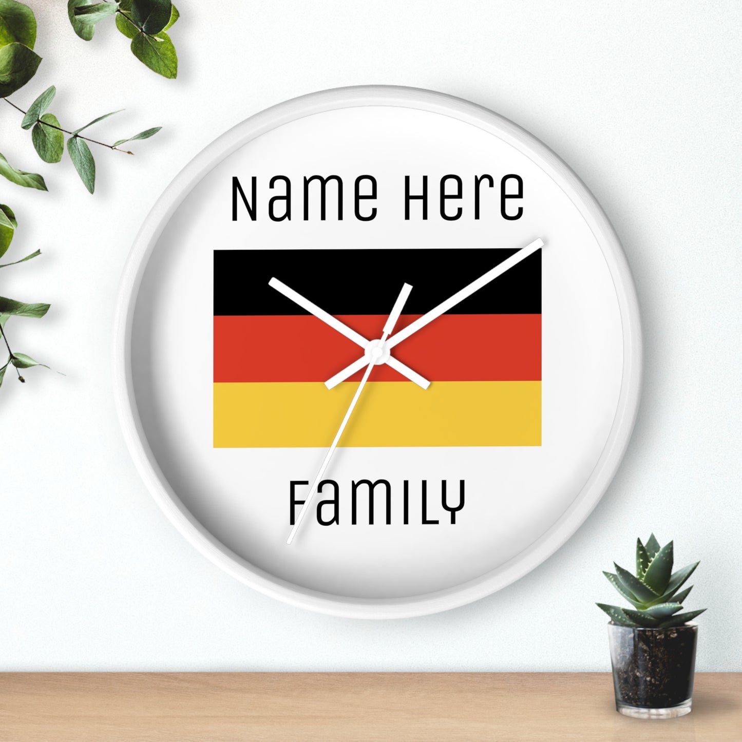 Personalize Your Germany Wall Clock with Your Name