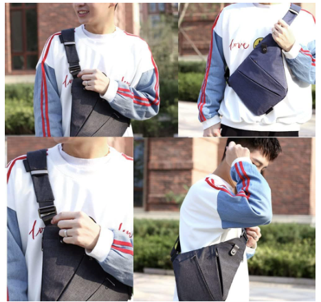 Valcen Personal Pocket Bag for Travel, Valcen Personal Pocket Bag for Men, Valcen, Valcen Travel Bag, Crossbody Multi-pocket Anti-thief Bag (Black,Right Handed)