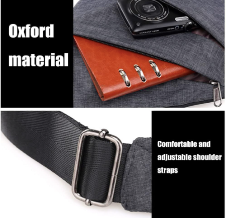 Valcen Personal Pocket Bag for Travel, Valcen Personal Pocket Bag for Men, Valcen, Valcen Travel Bag, Crossbody Multi-pocket Anti-thief Bag (Black,Right Handed)