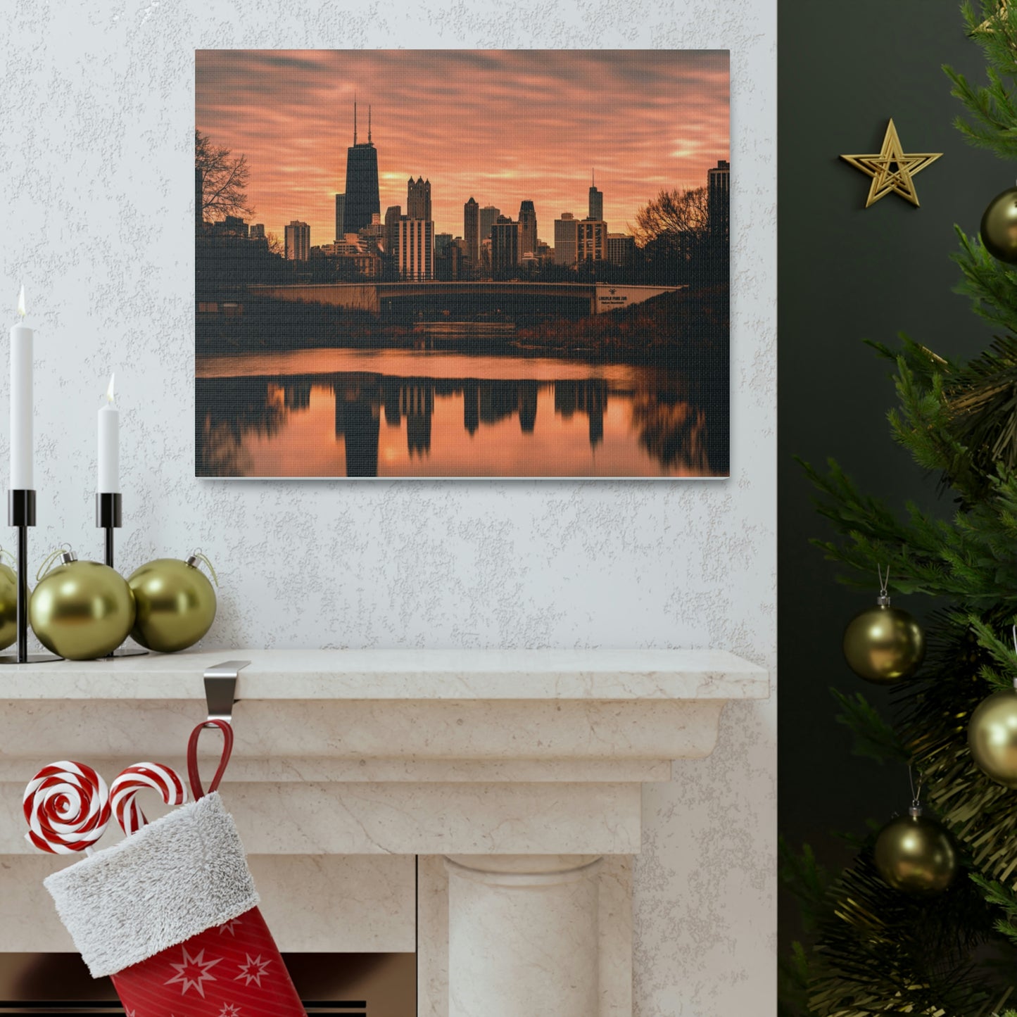 Chicago Sunset Wall Canvas - The Trip Window