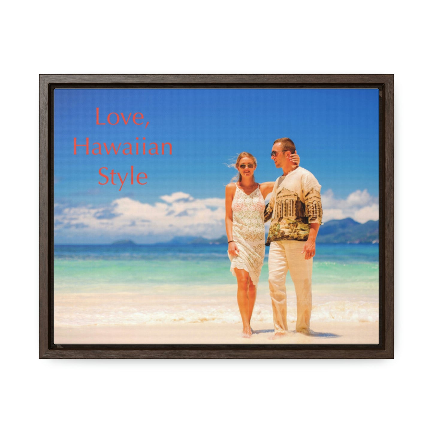 Custom Couple Photo Print Canvas, Framed Photo on Canvas, Multiple Sizes (Horizontal) & Stain Options, Birthday Gift, Valentine's Day Gift