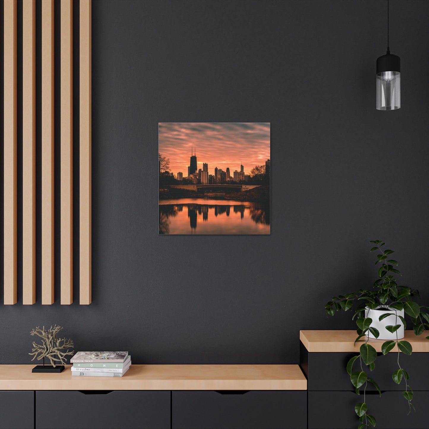 Chicago Sunset Wall Canvas - The Trip Window